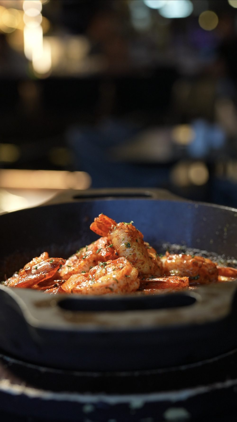 Sizzling garlic shrimp skillet